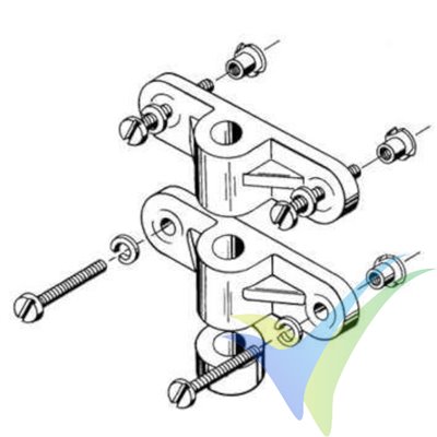 Nylon nose gear block set, Dubro 156, 13g