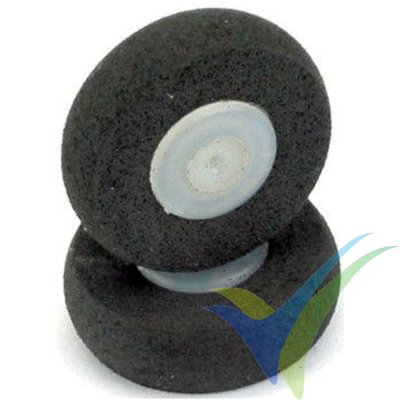 Rueda Parkflyer espuma 25mm Dubro 100MW, eje 1.2mm, 0.9g, 2 uds