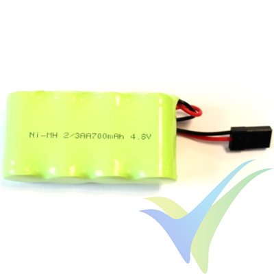 Batería receptor Ni-MH 700mAh, 4.8V, 2/3AA, 58g