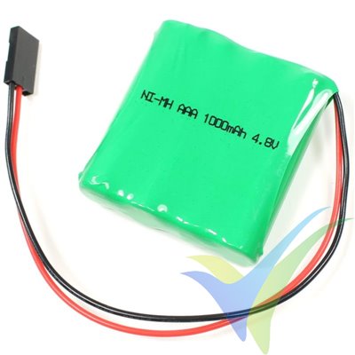 Batería receptor Ni-MH 1000mAh, 4.8V, plana AAA, 50g
