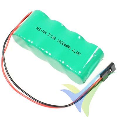 Ni-MH 1600mAh Rx battery, 4.8V, 2/3A, 91g