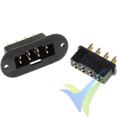 Hstr Connector Plugs 8-Pin with housing Black, 1 Pair