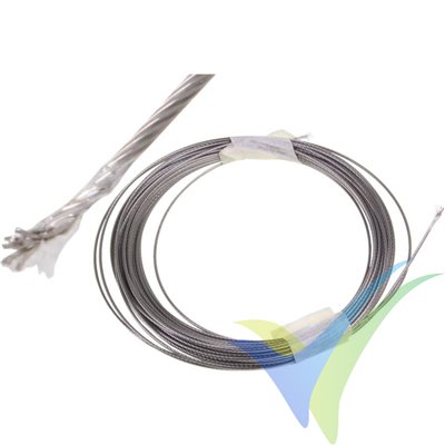 Steel Flex Wire 0.5mm Nylon Covering Natural, 12.2Kg Max. Strength, 10m