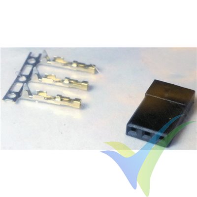 Servo male connector compatible with JR, gold plated, 1 pc