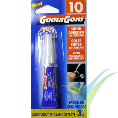Adhesivo cianoacrilato (CA) GomaGom 10 Super GOM, 3g
