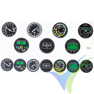 Cockpit Instruments Gliders 1:4 scale Planet-Hobby