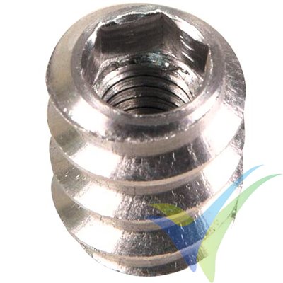 Alu threaded hex socket insert M3, 10 pcs