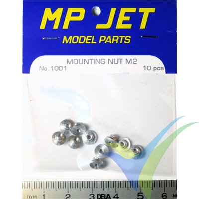 Tuerca aluminio autoempotrable M2 larga, MP-Jet 1001, 10 uds
