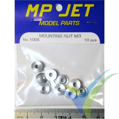 Tuerca aluminio autoempotrable M4 larga, MP-Jet 1007, 10 uds