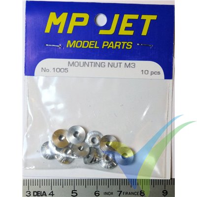 Aluminium mounting nut M3 long, MP-Jet 1005, 10 pcs