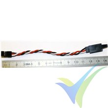 Prolongador trenzado cable de servo universal con clip seguridad, 10cm, 3g, 0.33mm2 (22AWG)