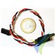 Prolongador trenzado cable de servo universal con clip seguridad, 20cm, 0.33mm2 (22AWG)