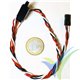 Prolongador trenzado cable de servo universal con clip seguridad, 40cm, 0.33mm2 (22AWG)