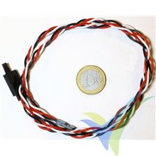 Prolongador trenzado cable de servo universal con clip seguridad, 60cm, 10.8g, 0.33mm2 (22AWG)