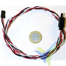Prolongador trenzado cable de servo universal con clip seguridad, 80cm, 0.33mm2 (22AWG)