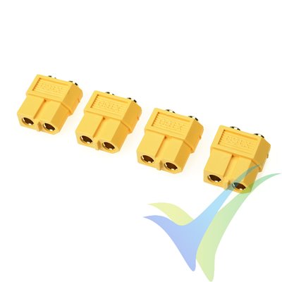 Conector XT60PB G-Force, metalizado oro, hembra, 4 uds