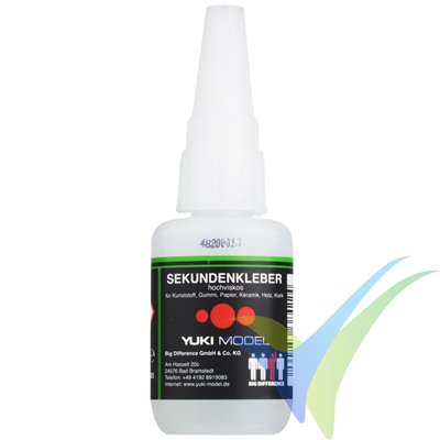 Adhesivo cianoacrilato (CA) YUKI MODEL alta viscosidad y larga duración, 20g