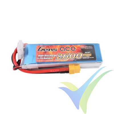 Gens ace LiPo battery 2600mAh (28.86Wh) 3S1P 25C 229g XT60