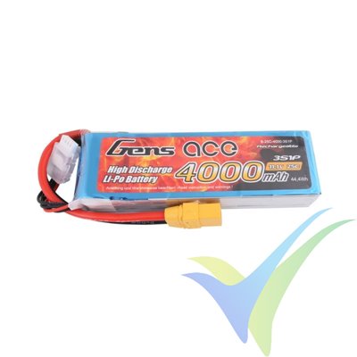 Batería LiPo Gens ace 4000mAh (44.4Wh) 3S1P 25C 328g XT90