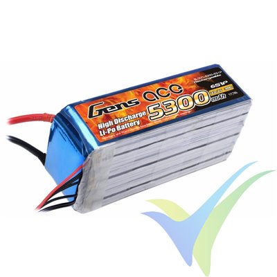 Gens ace LiPo battery 5300mAh (117.66Wh) 6S1P 30C 700g EC5