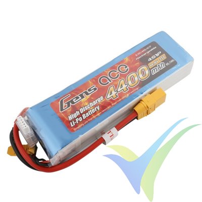 Batería LiPo Gens ace 4400mAh (65.12Wh) 4S1P 35C 451g XT90
