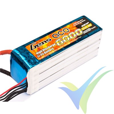 Gens ace LiPo battery 6000mAh (133.2Wh) 6S1P 35C 875g EC5