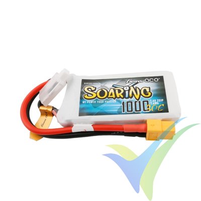 Batería LiPo Gens ace Soaring 1000mAh (7.4Wh) 2S1P 30C 63g XT60