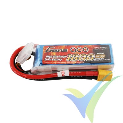 Gens ace LiPo battery 1800mAh (26.64Wh) 4S1P 40C 201g XT60