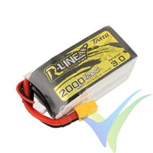 Batería LiPo Tattu R-Line V3.0 - Gens ace 2000mAh (29.60Wh) 4S1P 120C 217g XT60