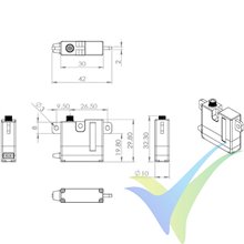 MKS HV6130H digital servo, 22.5g, 8.26Kg.cm, 0.1s/60º, 6V-8.4V