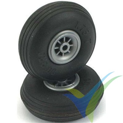 76mm Dubro 300T threaded wheel, 4mm shaft, 58g, 2 pcs