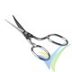 Fabric scissors curved (offset handles), 16 cm / 6" length (Shiny nickel-plated, one cutting edge micro-serrated, cutting length