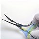 Fabric scissors curved (offset handles), 16 cm / 6" length (Shiny nickel-plated, one cutting edge micro-serrated, cutting length