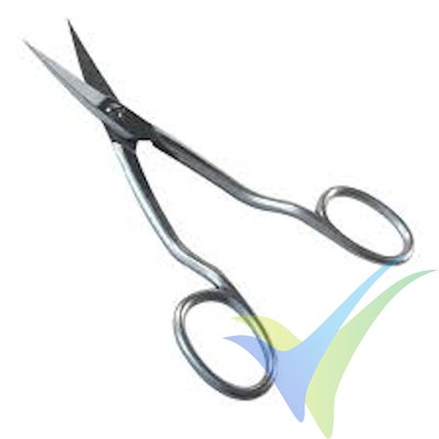 Fabric shears curved (offset handles) lenght: 17.5cm, cutting length 4.5cm