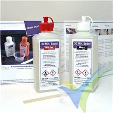 Adhesivo epoxi 30min R&G, kit 200g + espátula + vaso de mezcla