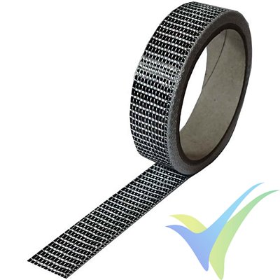Carbon fibre tape 125 g/m², 3k, UD (25 mm) roll/ 10 m