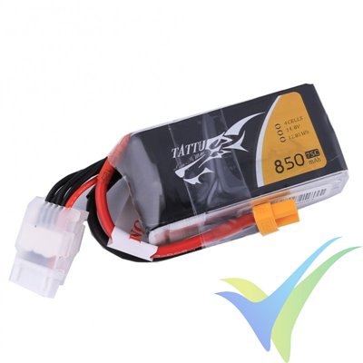 Tattu - Gens ace LiPo battery 850mAh (12.58Wh) 4S1P 75C 109g XT60