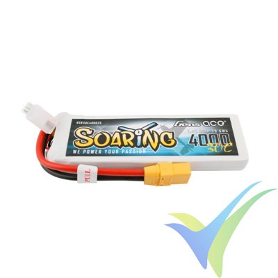 Batería LiPo Gens ace Soaring 4000mAh (29.6Wh) 2S1P 50C 208g XT90