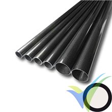 Carbon round tube, wound, 3k-PW (Ø 20 / 16) x 1000 mm Wound carbon tube, length 1000 mm, approx weight: 175 g