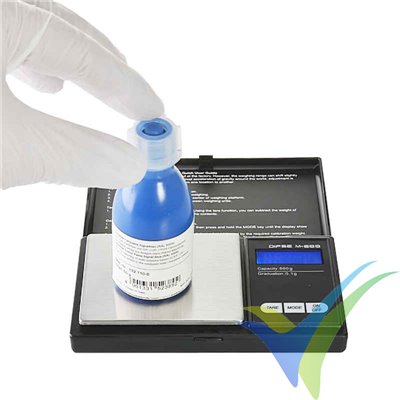 Balanza digital de precisión hasta 600g, resolución 0.1g