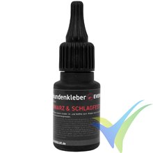 Everglue black CA adhesive, vibration-proof, medium viscosity, 20g