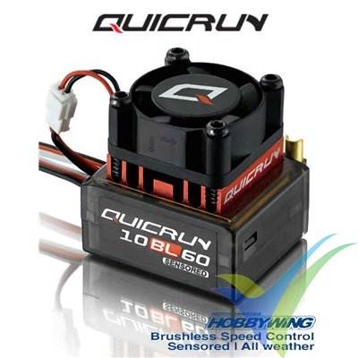HobbyWing QuickRun 10BL60 sensored car brushless ESC, 60A, 2S-3S, BEC 2A, 59g