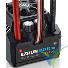 Variador brushless coche HobbyWing EzRun MAX10 SCT, 120A, 2S-4S, BEC 3A, 105g