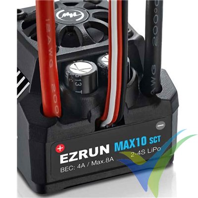 Variador brushless coche HobbyWing EzRun MAX10 SCT, 120A, 2S-4S, BEC 3A, 105g