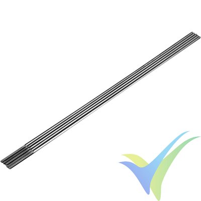 Steel pushrod M2, Ø2 x 200mm with partial thread, 5 pcs