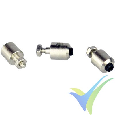 Yuki Model adjustable 2mm pushrod connector, 3 pcs