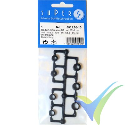 Anillos reductores para hélices SUPER con taladro de 8 ó 10mm