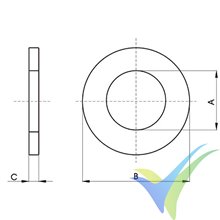 Flat washer M8, stainless A2, DIN-125-1 A, 1 pc