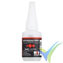 Adhesivo cianoacrilato (CA) YUKI MODEL baja viscosidad y larga duración, 20g