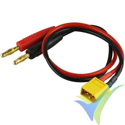 Cable de carga 2.5mm2, 30cm, con conector XT60, entrada XT60 hembra
